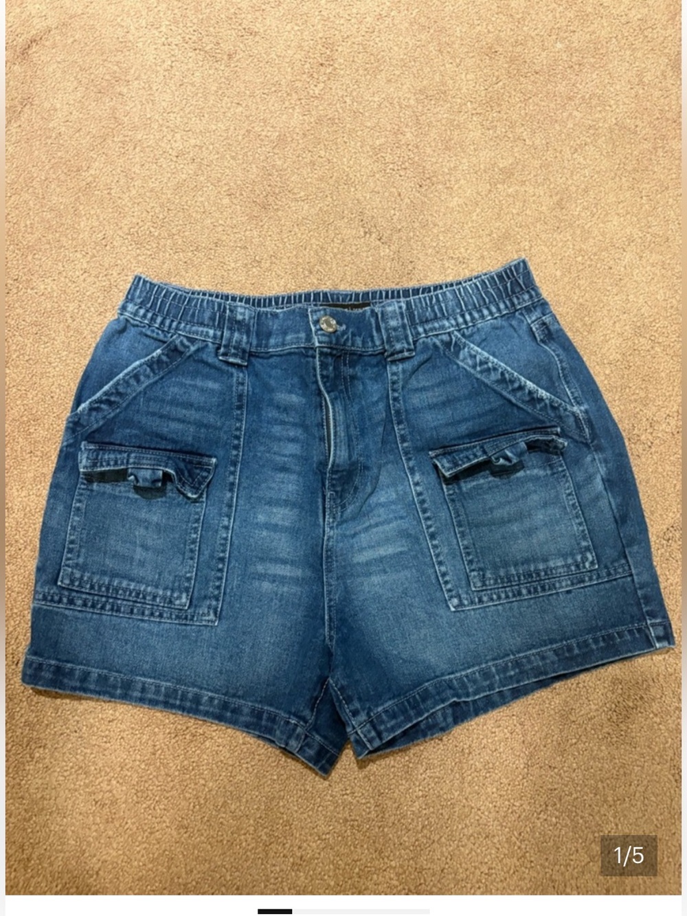 3 for $14 Bluenotes Women's Blue Denim Cargo-Style Shorts size xl